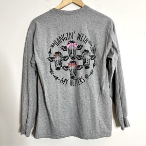 Girlie Girl Originals Women’s Hangin’ With My Heifers Long Sleeve T-Shirt Medium